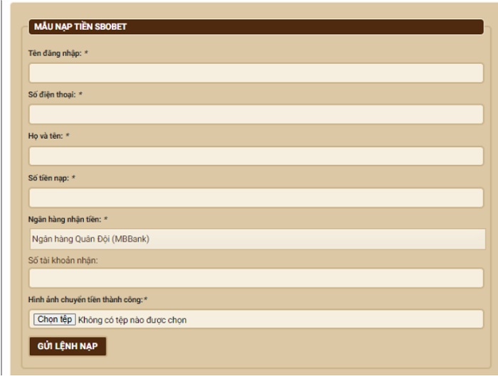 Thủ tục giao dịch gửi tiền Sbobet đơn giản, an toàn